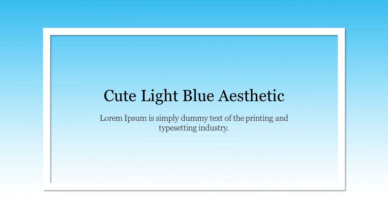 Cute Light Blue Aesthetic Background PPT and Google Slides